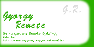 gyorgy remete business card